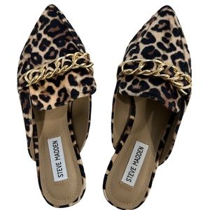NWOT Steve Madden Faine Mule in Leo Velvet Sz 8